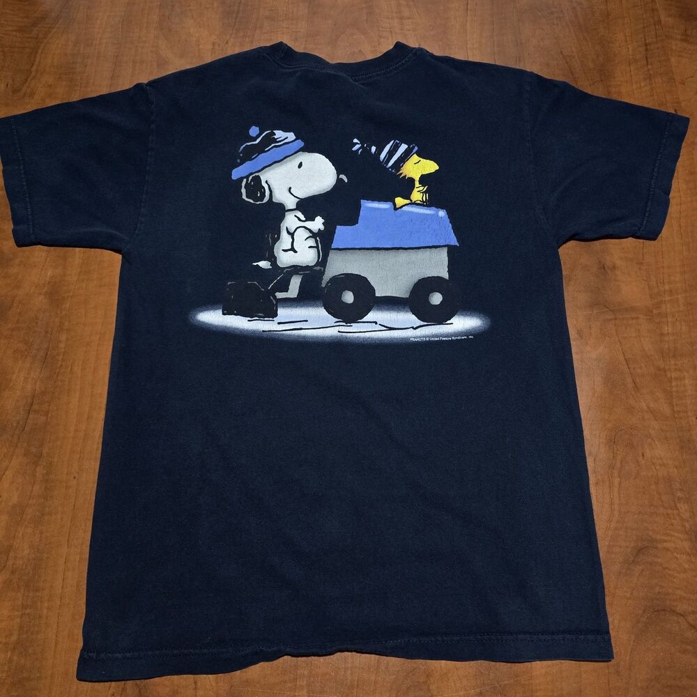 AAA Vintage 90s Snoopy And Woodstock Ice Hockey Zamboni Crew Neck Tee M